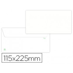 SOBRE LIDERPAPEL BLANCO 115X225 MM SOLAPA TIRA DE SILICONA PAPEL RECICLADO 90 GR CAJA DE 500 UNIDADE