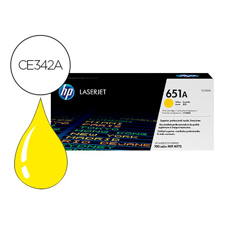 TONER HP 651A LASERJET MFP M775DN / M775F / M775Z / M775Z AMARILLO 16.000 PAGINAS TONER HP 651A LASERJET MFP M775DN / M775F / M775Z / M775Z AMARILLO 16.000 PAGINAS