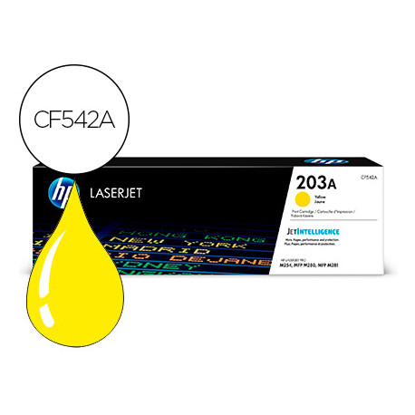 TONER HP 203A LASERJET PRO M254 / MFP M280 / MFP M281 AMARILLO 1300 PAGINAS TONER HP 203A LASERJET PRO M254 / MFP M280 / MFP M281 AMARILLO 1300 PAGINAS
