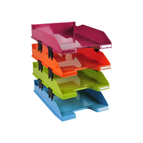 BANDEJA SOBREMESA EXACOMPTA PLASTICO ARLEQUIN SET DE 4 UNIDADES COLORES SURTIDOS 346X254X243 MM BANDEJA SOBREMESA EXACOMPTA PLASTICO ARLEQUIN SET DE 4 UNIDADES COLORES SURTIDOS 346X254X243 MM