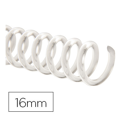 ESPIRAL PLASTICO Q-CONNECT TRANSPARENTE 32 5:1 16MM 2MM CAJA DE 100 UNIDADES ESPIRAL PLASTICO Q-CONNECT TRANSPARENTE 32 5:1 16MM 2MM CAJA DE 100 UNIDADES