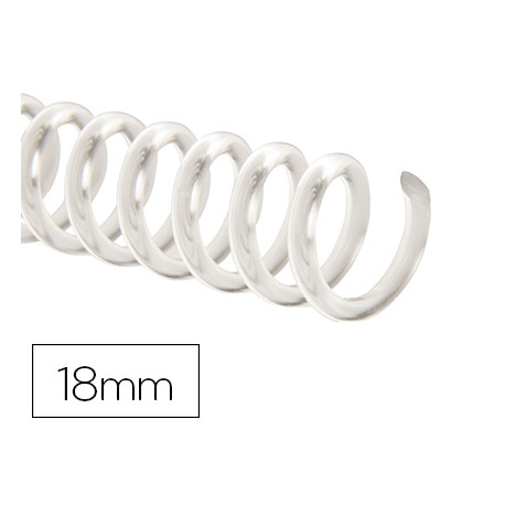 ESPIRAL PLASTICO Q-CONNECT TRANSPARENTE 32 5:1 18MM 2MM CAJA DE 100 UNIDADES ESPIRAL PLASTICO Q-CONNECT TRANSPARENTE 32 5:1 18MM 2MM CAJA DE 100 UNIDADES