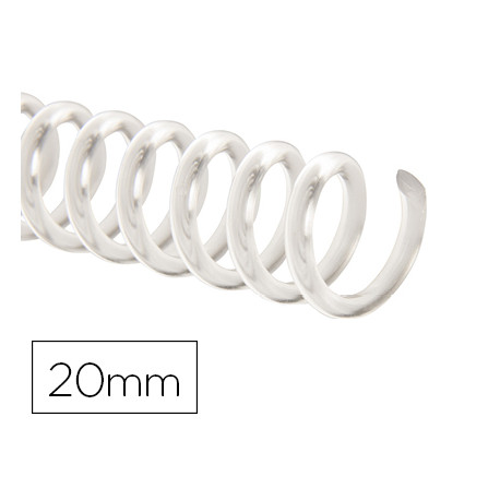 ESPIRAL PLASTICO Q-CONNECT TRANSPARENTE 32 5:1 20MM 2MM CAJA DE 100 UNIDADES ESPIRAL PLASTICO Q-CONNECT TRANSPARENTE 32 5:1 20MM 2MM CAJA DE 100 UNIDADES