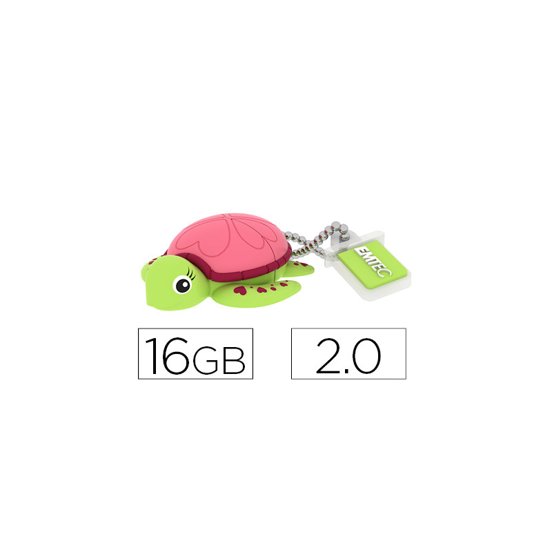 MEMORIA USB EMTEC FLASH 16 GB 2.0 TORTUGA