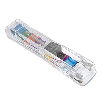 DISPENSADOR SUPACLIP RAPESCO SUPACLIP 40 HOJAS CAPACIDAD CON 25 CLIPS MULTICOLORES COLOR TRANSPARENT