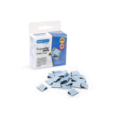 SUPACLIPS RAPESCO CAPACIDAD 40 HOJAS COLOR AZUL CAJA DE 100 UNIDADES SUPACLIPS RAPESCO CAPACIDAD 40 HOJAS COLOR AZUL CAJA DE 100 UNIDADES