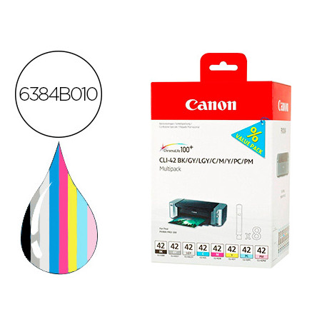 INK-JET CLI-42 CANON PIXMA PRO-100 / 100S MULTIPACK 8 COLORES BK /GY / LGY / C / M / Y / PC / PM 13 