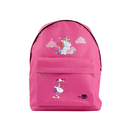 CARTERA ESCOLAR LIDERPAPEL MOCHILA UNICORNIO COLOR ROSA 380X280X120MM