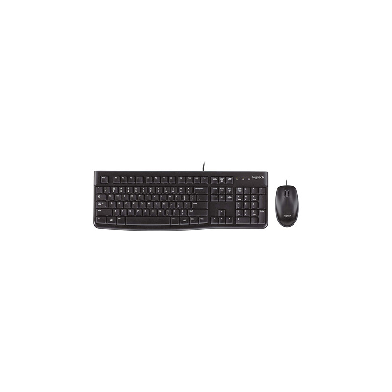 SET TECLADO + RATON LOGITECH MK120 USB CON CABLE NEGRO