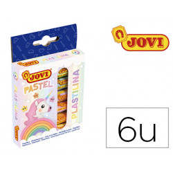 PLASTILINA JOVI 90 ESTUCHE 6 UNIDADES COLORES PASTEL SURTIDOS 15 G