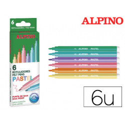 ROTULADOR ALPINO STANDARD PASTEL CAJA DE 6 COLORES SURTIDOS