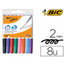 ROTULADOR BIC VELLEDA PARA PIZARRA PUNTA REDONDA 2 MM BOLSA DE 8 UNIDADES COLORES SURTIDOS