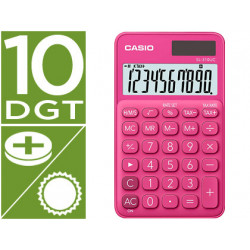 CALCULADORA CASIO SL-310UC-RD BOLSILLO 10 DIGITOS TAX +/- TECLA DOBLE CERO COLOR FUCSIA