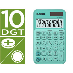 CALCULADORA CASIO SL-310UC-GN BOLSILLO 10 DIGITOS TAX +/- TECLA DOBLE CERO COLOR VERDE