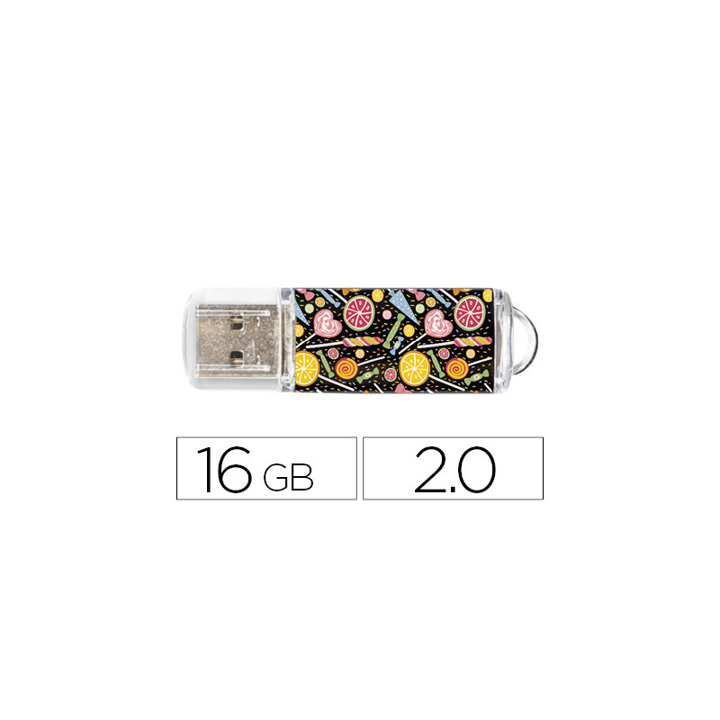 MEMORIA USB TECHONETECH FLASH DRIVE 16 GB 2.0 CANDY POP