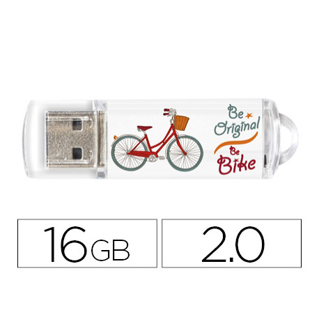 MEMORIA USB TECHONETECH FLASH DRIVE 16 GB 2.0 BE BIKE