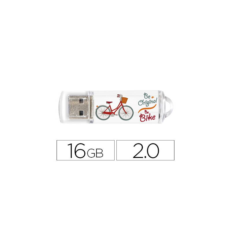 MEMORIA USB TECHONETECH FLASH DRIVE 16 GB 2.0 BE BIKE