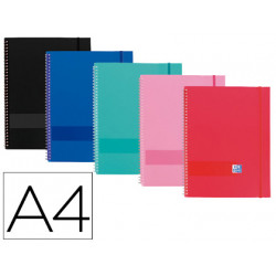 CARPETA OXFORD ESCAPARATE DIN A4 CON ESPIRAL 40 FUNDAS POLIPROPILENO CON GOMILLA COLORES SURTIDOS