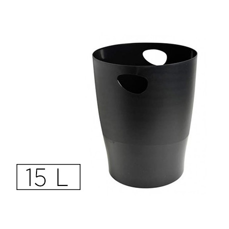 PAPELERA PLASTICO EXACOMPTA ECOBLACK NEGRO 15 LITROS PAPELERA PLASTICO EXACOMPTA ECOBLACK NEGRO 15 LITROS