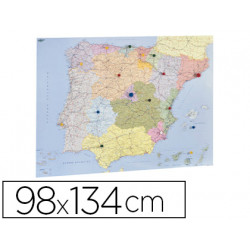 MAPA MURAL FAIBO ESPAÑA Y PORTUGAL AUTONOMICO PLASTIFICIADO ENROLLADO 98X134 CM