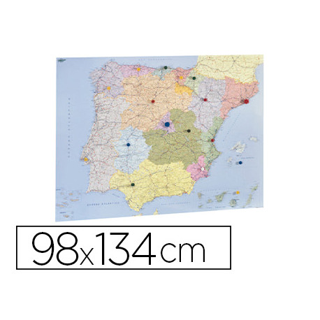 MAPA MURAL FAIBO ESPAÑA Y PORTUGAL AUTONOMICO PLASTIFICIADO ENROLLADO 98X134 CM