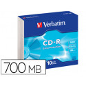 CD-ROM VERBATIM EXTRA PROTECCION CAPACIDAD 700MB VELOCIDAD 52X 80 MIN