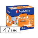 DVD-R VERBATIM IMPRIMIBLE CAPACIDAD 4.7GB VELOCIDAD 16X 120 MIN
