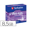 DVD+R VERBATIM DOBLE CAPA CAPACIDAD 8.5GB VELOCIDAD 8X 240 MIN