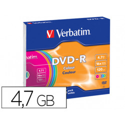 DVD-R VERBATIM AZO CAPACIDAD 4.7GB VELOCIDAD 16X 120 MIN