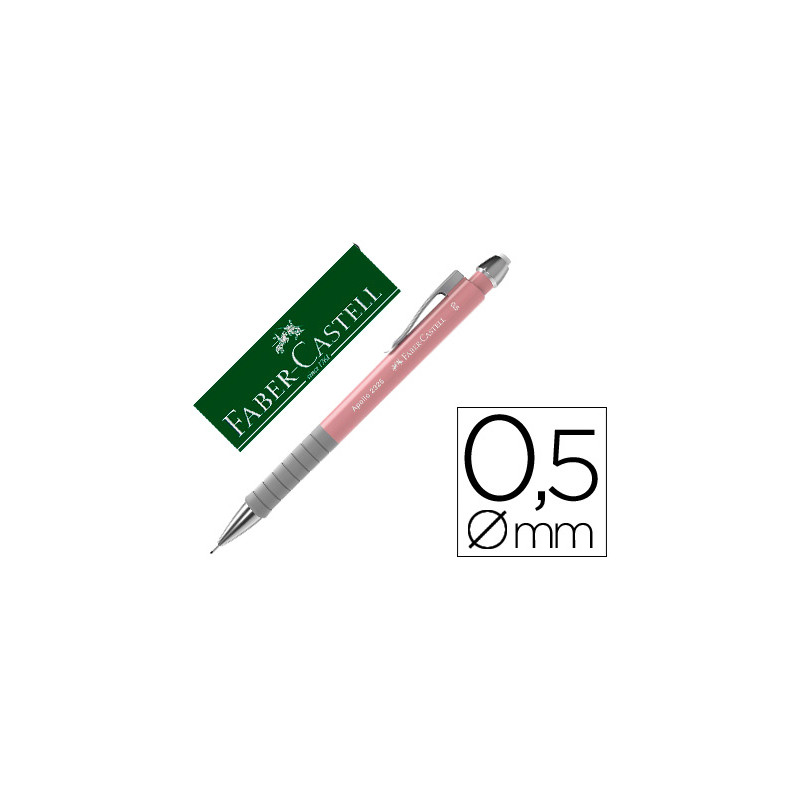 PORTAMINAS FABER CASTELL 0,5 MM APOLLO RETRACTIL COLOR ROSA CLARO