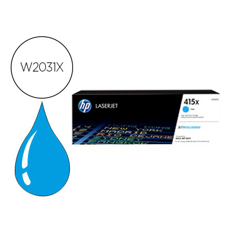 TONER HP 415X LASER COLOR M454 / MFP M479 CIAN 6000 PAGINAS TONER HP 415X LASER COLOR M454 / MFP M479 CIAN 6000 PAGINAS