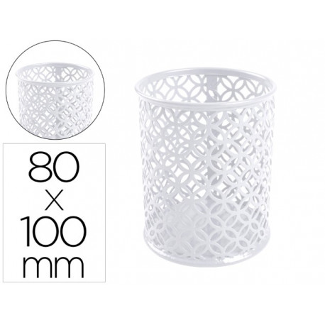 CUBILETE PORTALAPICES Q-CONNECT METAL REDONDO BLANCO DIAMETRO 80 ALTURA 100 MM CUBILETE PORTALAPICES Q-CONNECT METAL REDONDO BLANCO DIAMETRO 80 ALTURA 100 MM