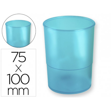 CUBILETE PORTALAPICES Q-CONNECT PLASTICO AZUL TRANSLUCIDO DIAMETRO 75 MM ALTURA 100 MM CUBILETE PORTALAPICES Q-CONNECT PLASTICO AZUL TRANSLUCIDO DIAMETRO 75 MM ALTURA 100 MM