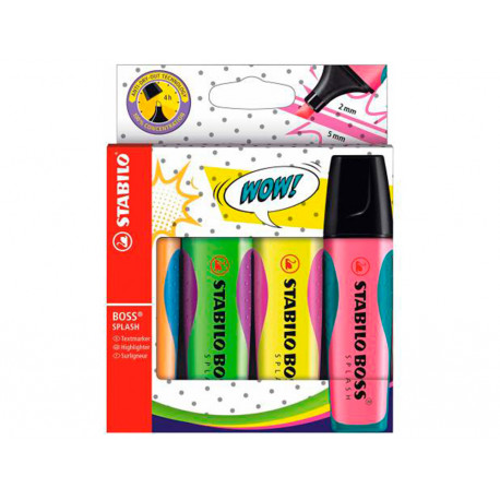ROTULADOR STABILO BOSS SPLASH 75 ESTUCHE DE 4 UNIDADES COLORES SURTIDOS ROTULADOR STABILO BOSS SPLASH 75 ESTUCHE DE 4 UNIDADES COLORES SURTIDOS