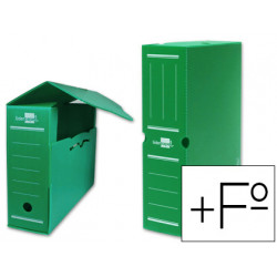 CAJA ARCHIVO DEFINITIVO PLASTICO LIDERPAPEL VERDE 387X275X105 MM