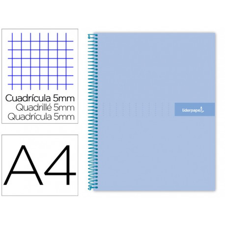 CUADERNO ESPIRAL LIDERPAPEL A4 MICRO CRAFTY TAPA FORRADA 120H 90 GR CUADRO 5 MM 5 BANDAS 4 COLORES C CUADERNO ESPIRAL LIDERPAPEL A4 MICRO CRAFTY TAPA FORRADA 120H 90 GR CUADRO 5 MM 5 BANDAS 4 COLORES C