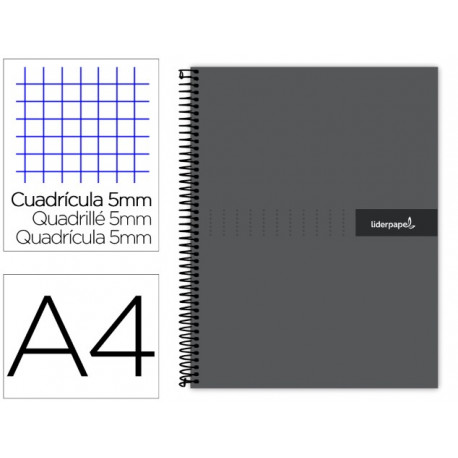 CUADERNO ESPIRAL LIDERPAPEL A4 MICRO CRAFTY TAPA FORRADA 120H 90 GR CUADRO 5 MM 5 BANDAS 4 COLORES C CUADERNO ESPIRAL LIDERPAPEL A4 MICRO CRAFTY TAPA FORRADA 120H 90 GR CUADRO 5 MM 5 BANDAS 4 COLORES C