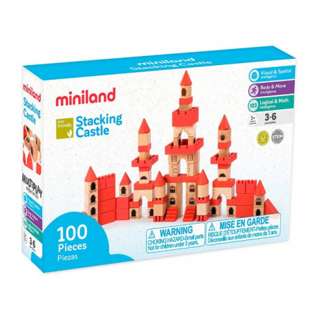 JUEGO MINILAND DE CONSTRUCCCION 100 PIEZAS MATERIAL MADERA ECOLOGICA JUEGO MINILAND DE CONSTRUCCCION 100 PIEZAS MATERIAL MADERA ECOLOGICA