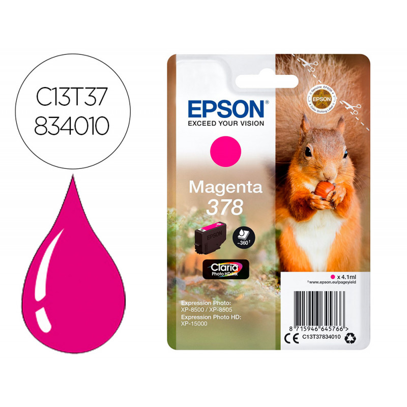 INK-JET EPSON 378 EXPRESSION HOME XP-8605 / 8606 / XP-15000 / XP-8500 / 8505 MAGENTA 360 PAG