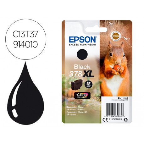 INK-JET EPSON 378 XL EXPRESSION HOME XP-8605 / 8606 / XP-15000 / XP-8500 / 8505 NEGRO 500 PAG