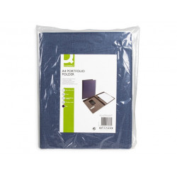 CARPETA PORTAFOLIOS Q-CONNECT A4 CON CALCULADORA BLOC 20 HOJAS Y DEPARTAMENTOS INTERIORES COLOR AZUL