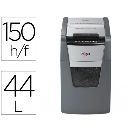 DESTRUCTORA DE DOCUMENTOS REXEL OPTIMUM AUTOFEDD+ 150X EU CAPACIDAD DE CORTE 150 HOJAS DESTRUYE GRAP DESTRUCTORA DE DOCUMENTOS REXEL OPTIMUM AUTOFEDD+ 150X EU CAPACIDAD DE CORTE 150 HOJAS DESTRUYE GRAP
