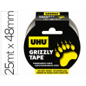CINTA ADHESIVA UHU AMERICANA GRIZZLY TAPE ULTRAFUERTE COLOR PLATA 25 MT X 48 MM