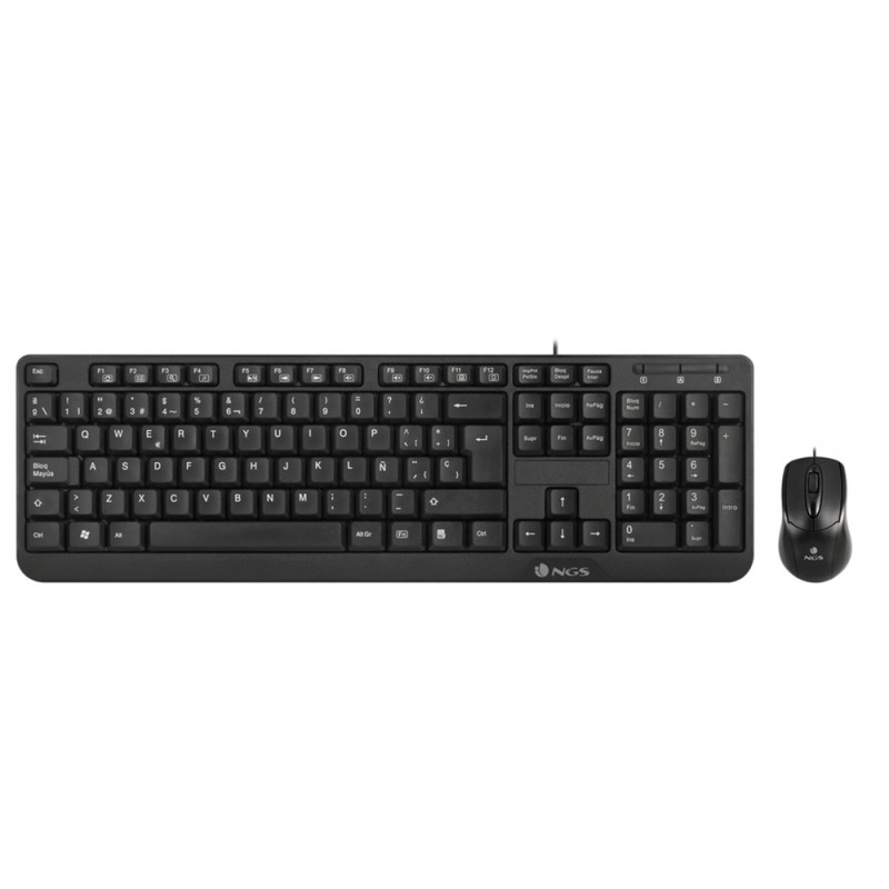 SET TECLADO Y RATON CON CABLE NGS COCOA USB COLOR NEGRO