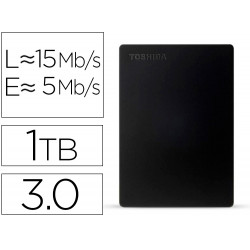 DISCO DURO EXTERNO TOSHIBA CANVIO SLIM HDD 2,50" 5.000 MBIT/S USB 3.0 1 TB COLOR NEGRO