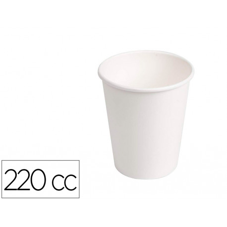 VASO DE CARTON BIODEGRADABLE BLANCO 220 CC PAQUETE DE 50 UNIDADES