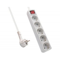 REGLETA EWENT 5 TOMAS AC CON ENCHUFE PLANO LONGITUD CABLE 1,5 MT
