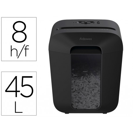 DESTRUCTORA DE DOCUMENTOS FELLOWES LX-45 CAPACIDAD DE CORTE 8 H SEGURIDAD P4 DESTRUYE GRAPAS CLIPS Y DESTRUCTORA DE DOCUMENTOS FELLOWES LX-45 CAPACIDAD DE CORTE 8 H SEGURIDAD P4 DESTRUYE GRAPAS CLIPS Y