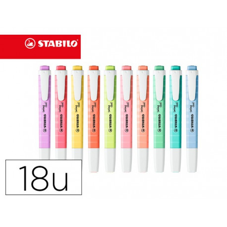 Rotulador stabilo fluorescente swing cool pastel estuche de 4 unidades  colores surtidos en