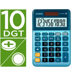 Calculadora casio ms-100em sobremesa 10 digitos tx +/- color azul.